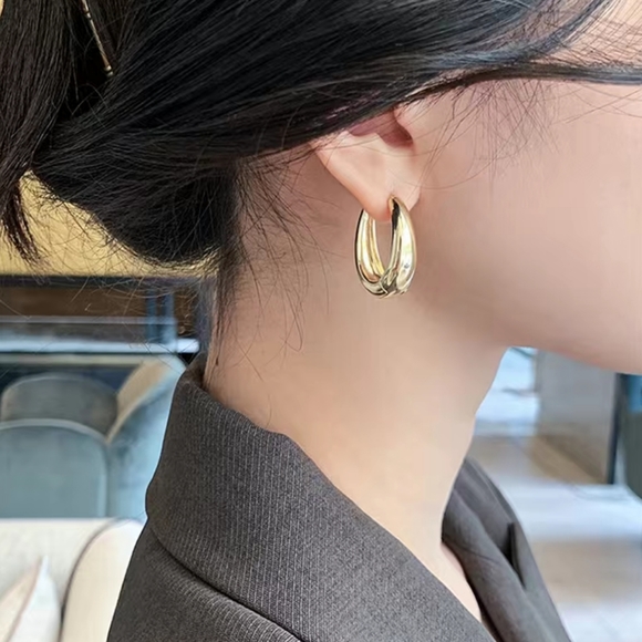 Gold Hoop Earrings - Picture 2 of 5